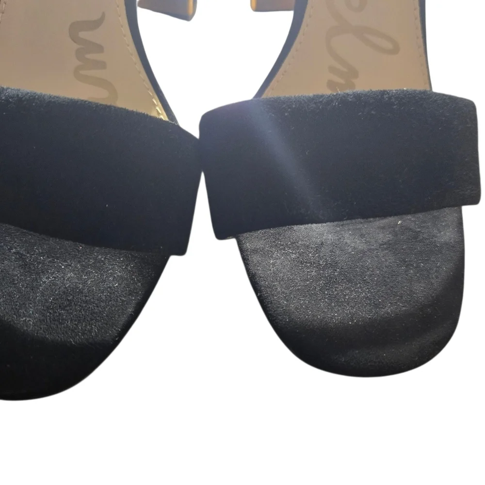 SAM EDELMAN 'Synthia' Suede Leather Sandal BLACK SZ 9.5 - Picture 5 of 9